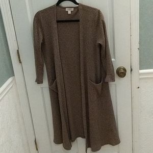 Women's lularoe Sarah cardigan size S brown